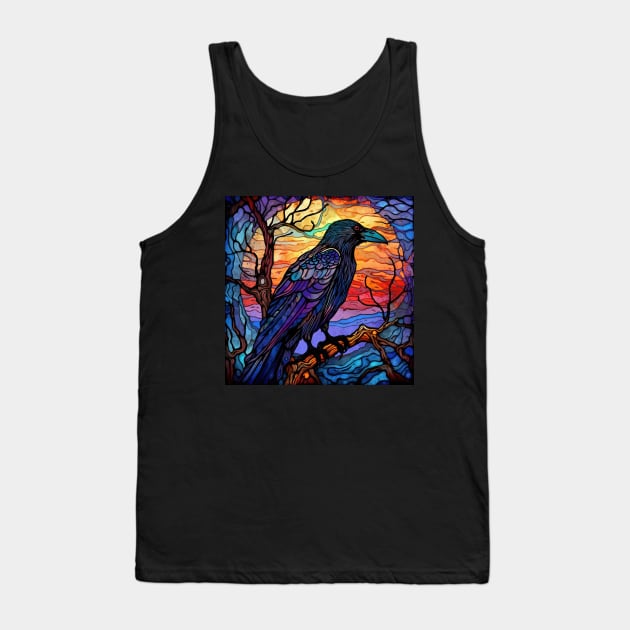 Colorful Gothic Raven in a tree Tank Top by Mojitojoe